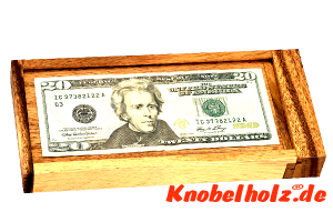 Money long Box Puzzle geheime Kiste in 3D, Knobelspiel ein Puzzle mit den Maßen 19,5 x 9,5 x 2,5 cm samanea wooden brain teaser